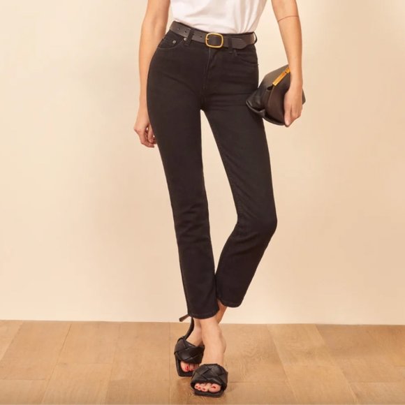 Reformation Liza High Straight Crop jean in black - Picture 7 of 7